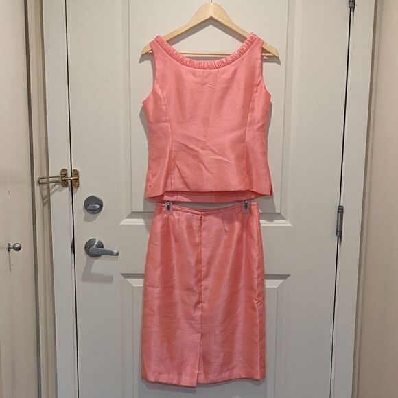 NWOT Stunning Kasper Pink Jackie O Style Top and Pencil Skirt Co-Ord Set - Picture 4 of 9